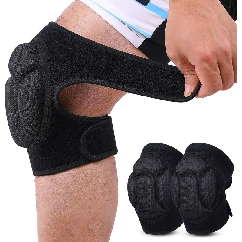 2 Pièces Genouillères De Protection, Anti-collision Éponge Épaisse Genouillere Pour Jardinage, Travaux, Jogging, Vtt