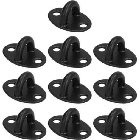 10 Pièces Plaque Oeillet En Acier Inoxydable Noir, Crochet Plafond Pour Suspendre Équipements Extérieurs, Cordes, Balançoires De Yoga, Hamacs, Corde Linge