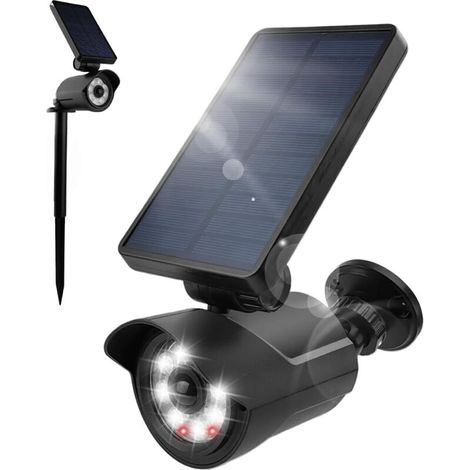 Lampe Solaire De Sécurité Extérieure Avec Détecteur De Mouvement, Fausse Caméra, 6 M, Détecteur De Mouvement Pir, Étanche Ip66