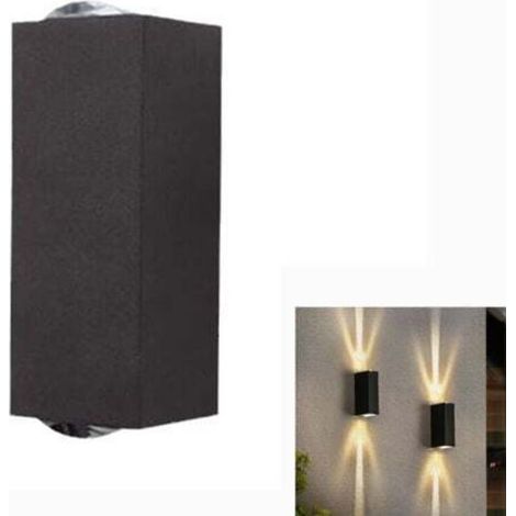 Applique Murale Led Extérieure Intérieur 6w, Éclairage Mural Led Imperméable Ip65 Blanc Chaud 3000k, Lampe Murale Moderne Up Down Luminaire Pour Escalier Entrée Terrasse Dangle