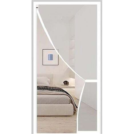 Moustiquaire, Rideau À Fermeture Automatique À Aimant Puissant, Ouverture Latérale, Blanc (100 X 220 Cm)