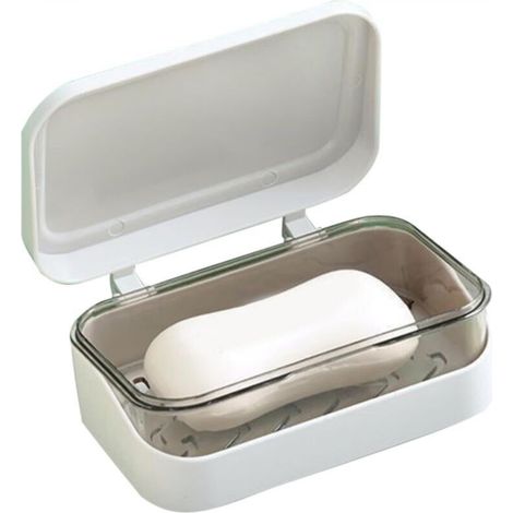 Porte-savon Avec Couvercle, Plateau De Drainage, Récipient Résistant À La Poussière, Base Antidérapante Et Imperméable, Pour Évier De Cuisine, Salle De Bain, Baignoire, Camping, Vaisselle, Voyage