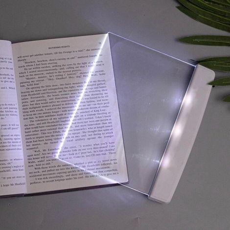 Lumières De Livre Plates Pour Lire Au Lit, Lumière Led Claire Pour Page De Livre, Panneau Lumineux Sans Fil