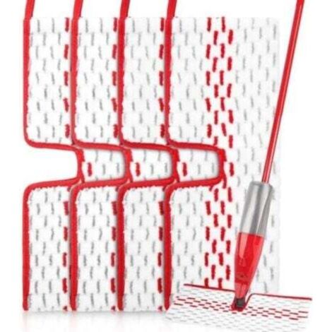 Lot De 4 Tampons En Microfibre Réutilisables 2 En 1, Tampons De Nettoyage Lavables En Microfibre, Tampons De Rechange En Microfibre Pour Tous Les Types De Sols