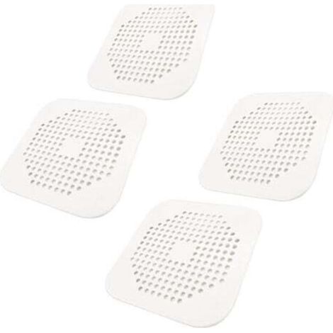 Couvercle De Drain Carré Pour Douche 5,7 Pouces Tpr Drain Catcher Bouchon Plat En Silicone Lot De 4 (blanc)