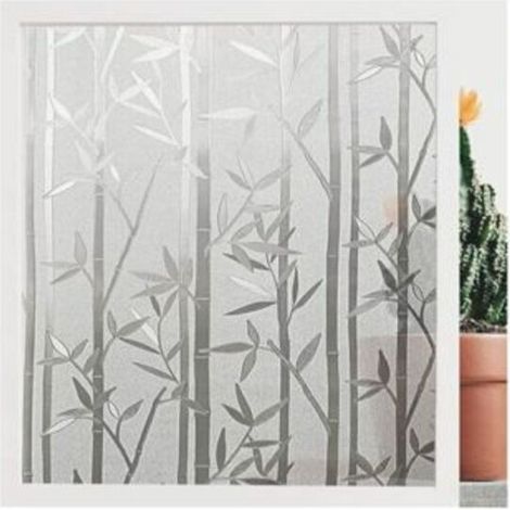 Film Pour Fenêtre, Film Électrostatique, Antiadhésif, Opaque, Protection Uv, Convient Pour La Cuisine, Le Bureau, La Décoration De La Chambre, Motif Bambou 40 X 200 Cm