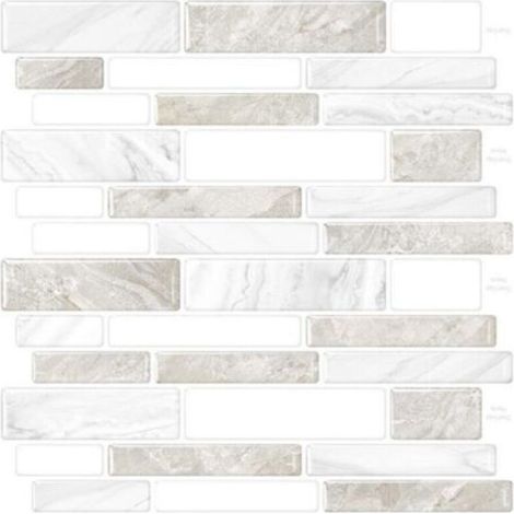 Lot De 10 Autocollants Muraux 3d, Autocollants Muraux Imitation Carrelage, Crédences Autocollantes, Adaptés Aux Cuisines Bains, 30x30cm