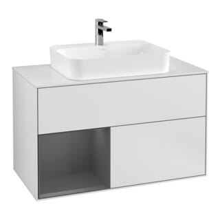 V&B Waschtischunterschrank Finion 100, Pl w m, Rg li Anthrac. m, wh. m Lac
