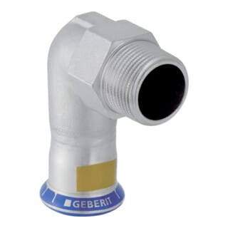 Geberit Gas-Übergangswinkel Mapress 90G mit AG, Edelstahl, d= 35mmxR 1 1/4