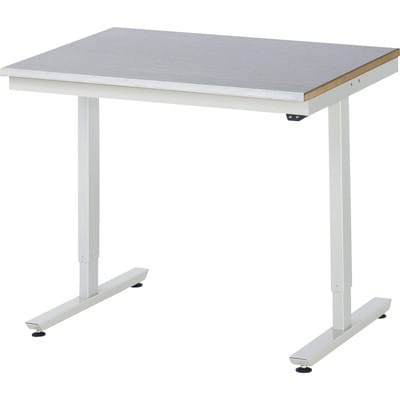 RAU Arbeitstisch adlatus 150 elektrisch höhenverstellbar Arbeitsplatte mit Stahlblechbelag 1000 mm x 800 mm