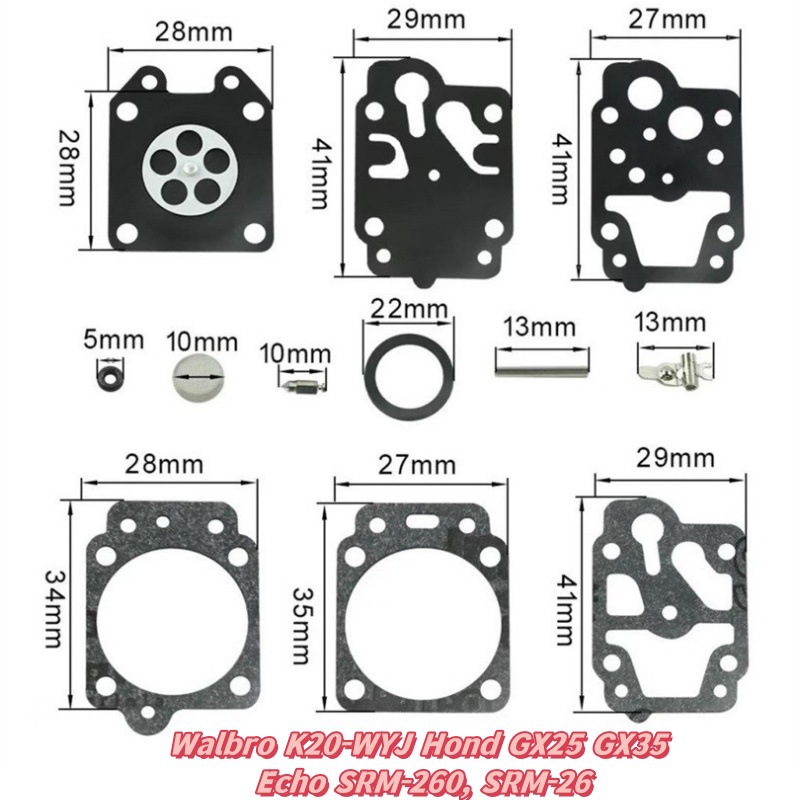 Reparaturset Für Walbro K20-wyj Honda Gx25 Gx35 Echo Srm-260, Srm-26