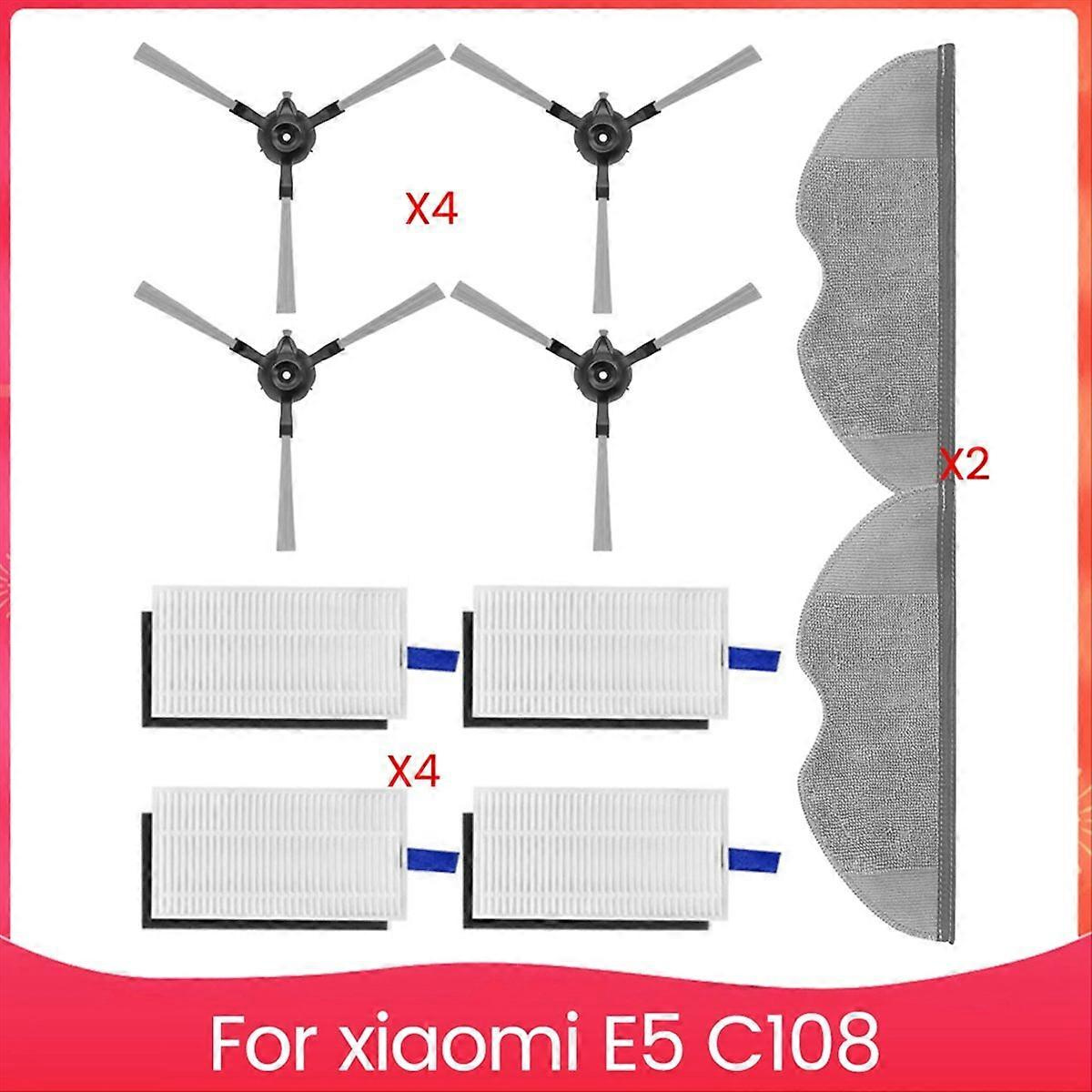 Zubehörset Für Den Xiaomi E5 C108 Mi Mijia Saugroboter: Seitenbürste, Hepa-filter, Wischmopp C