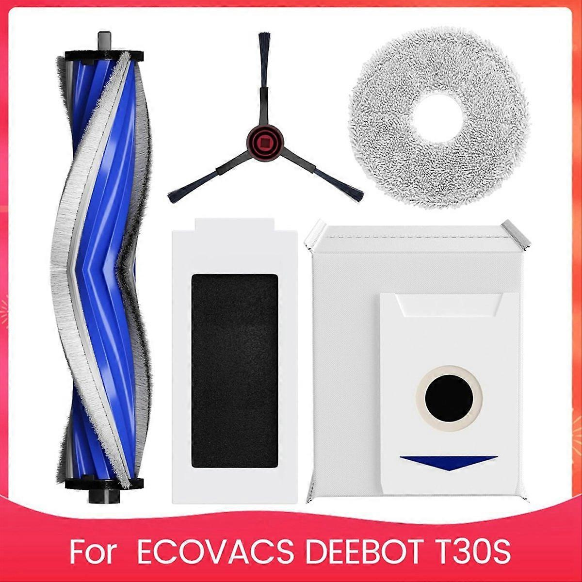 Für Den Ecovacs Deebot T30s Kombi-saugroboter: Ersatzteile Für Den T30s, Hauptseitenbürste, Hepa-filter Und Wischmopp.
