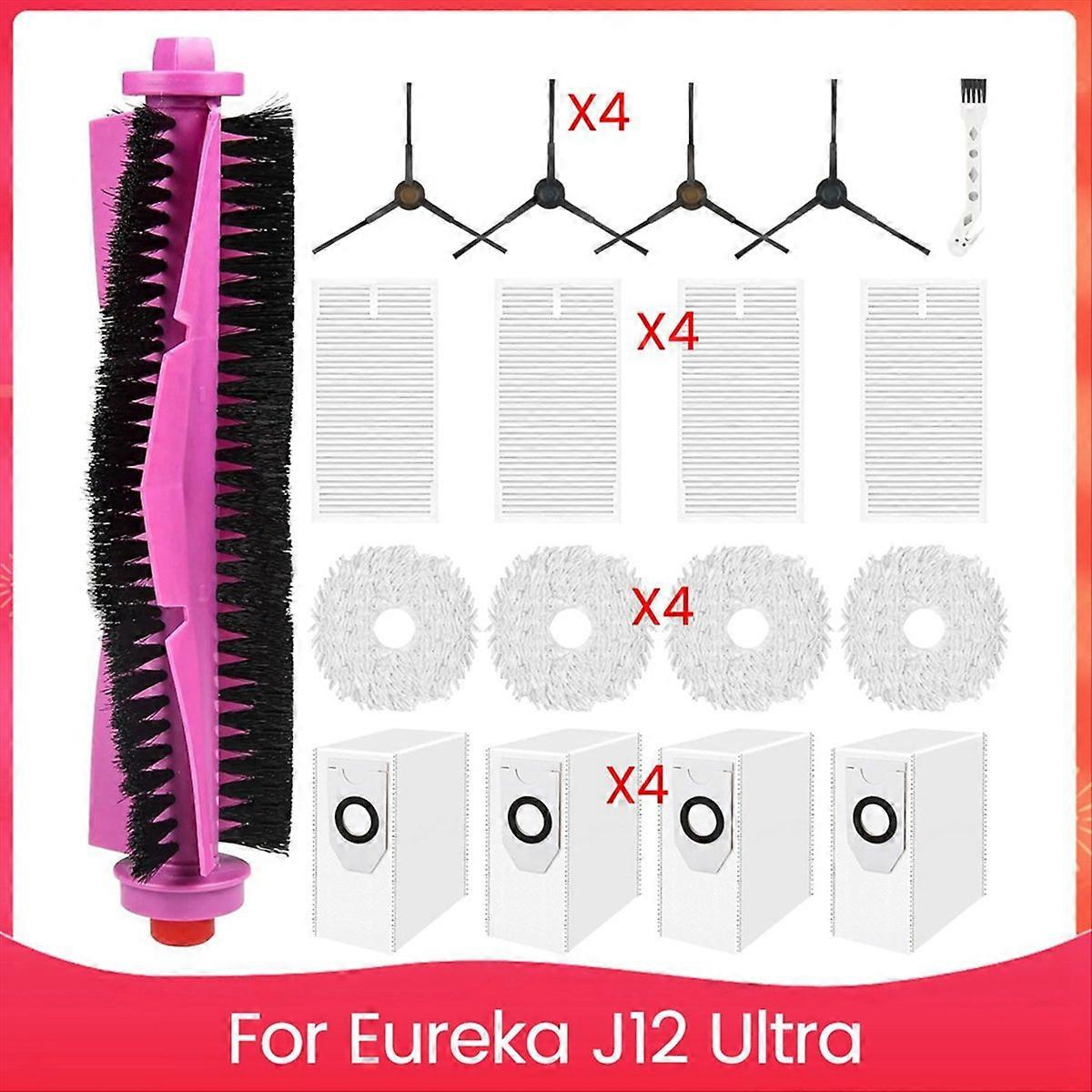 Ersatzteile Für Den Eureka J12 Ultra Saugroboter: Hauptseitenbürste, Hepa-filter, Reinigungstuch.