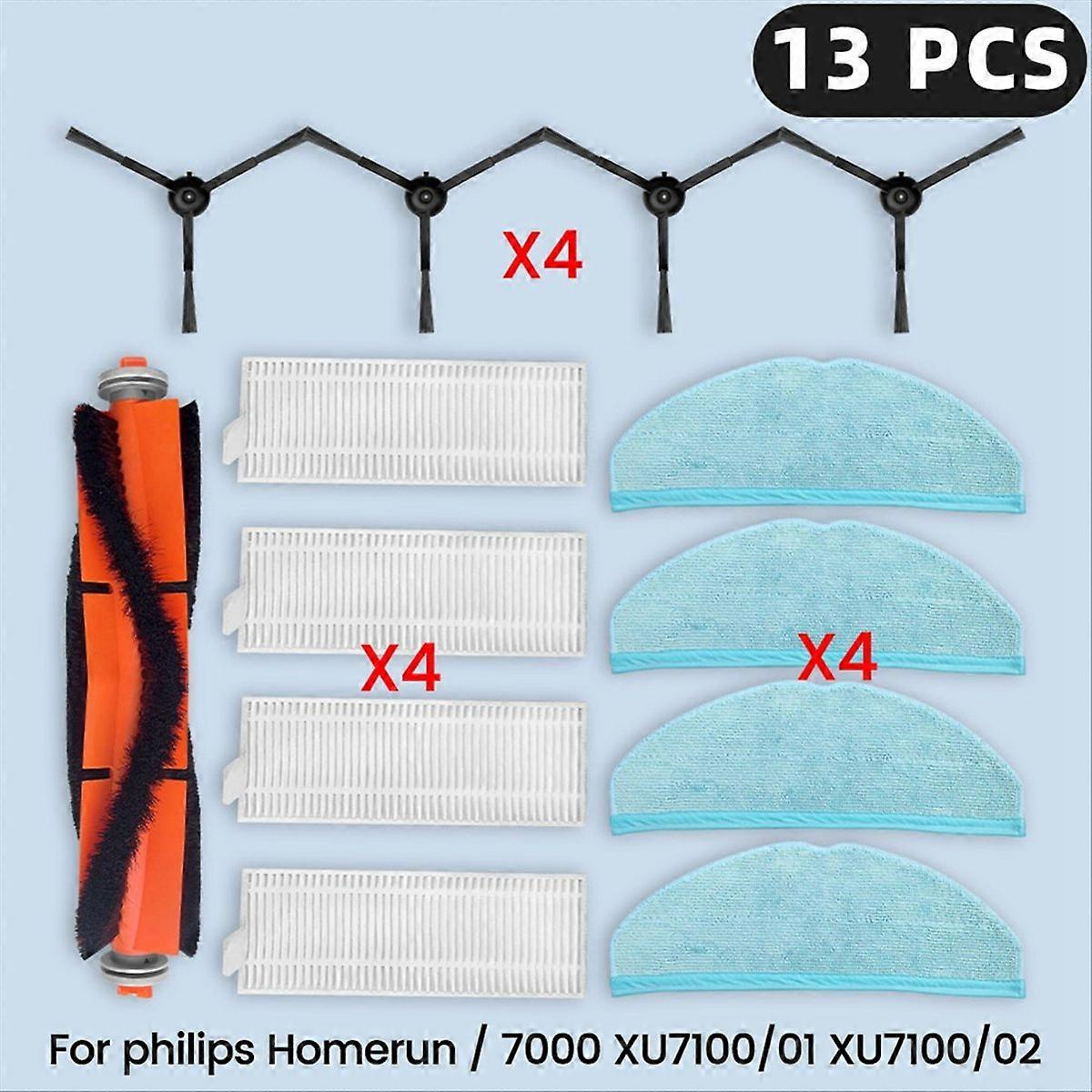 Ersatzteile Für Die Homerun 7000-serie Modelle Xu7100/01 Und Xu7100/02: Filter, Hauptbürste, Wischmopp Und Stecker.
