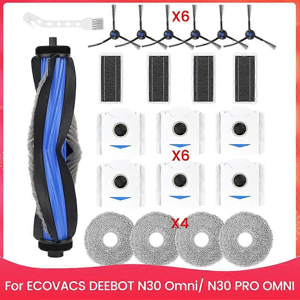 Ersatzteile Für Den Ecovacs Deebot N30 Omni/n30 Pro Omni Saugroboter: Hauptseitenbürste, Hepa-filter, Reinigungstuch Und Staubbeutel.