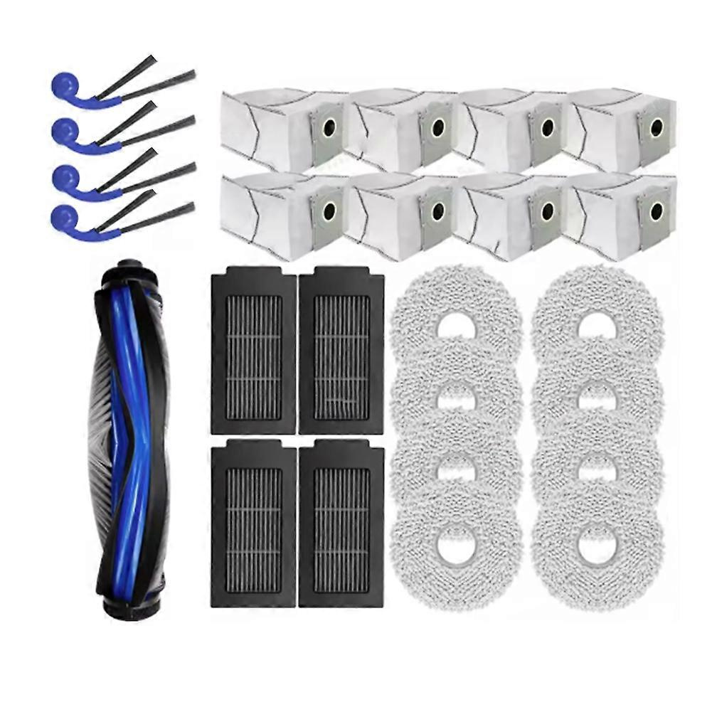 Packung Mit 25 Ersatzteilen Für Ecovacs Deebot T30c Omni Und T30c Pro Omni Staubsauger: Hauptbürste, Reinigungstücher, Staubbeutel Und Seitenbürsten.