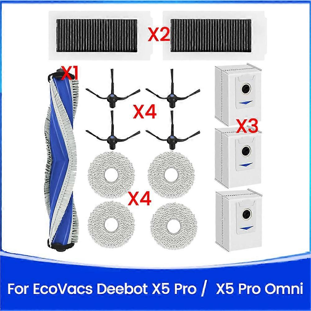 14 Ersatzteile Für Den Ecovacs Deebot X5 Pro / X5 Pro Omni Staubsauger: Reinigungstuch, Hepa-filter, Hauptseitenbürste