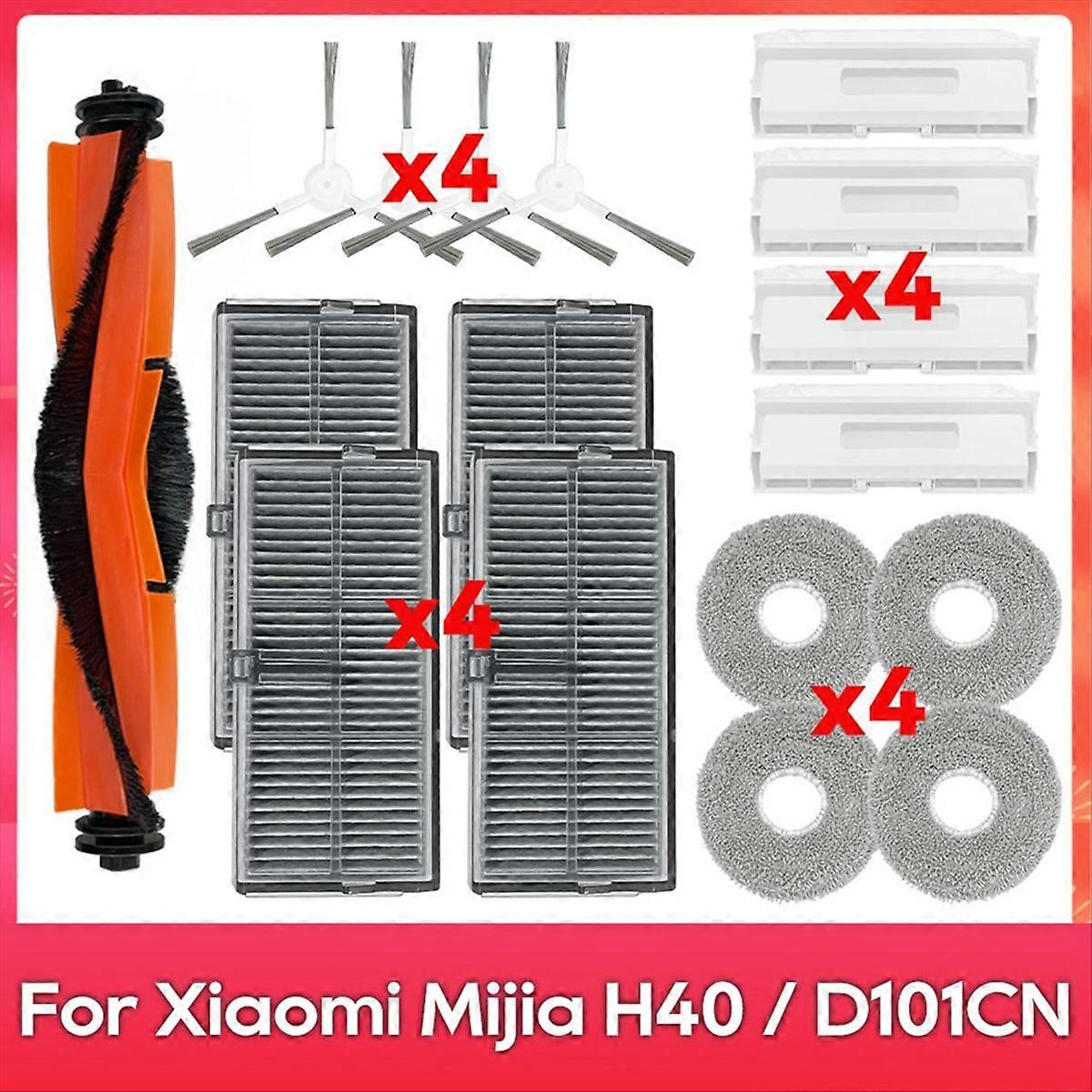 Kompatibel Mit Dem Xiaomi Mijia H40/d101cn Saugroboter: Hauptseitenbürste, Hepa-filter, Reinigungstücher Und Staubbeutel.