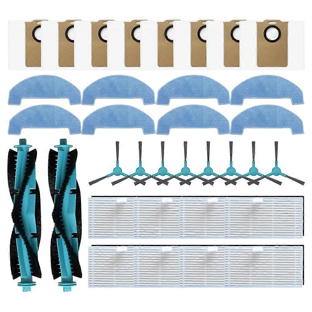 Set Mit 34 Ersatzteilen Für Den Ultenic T20 Pro Staubsauger: Hauptbürste, Seitenbürste, Hepa-filter, Reinigungstuch Und Staubbeutel.