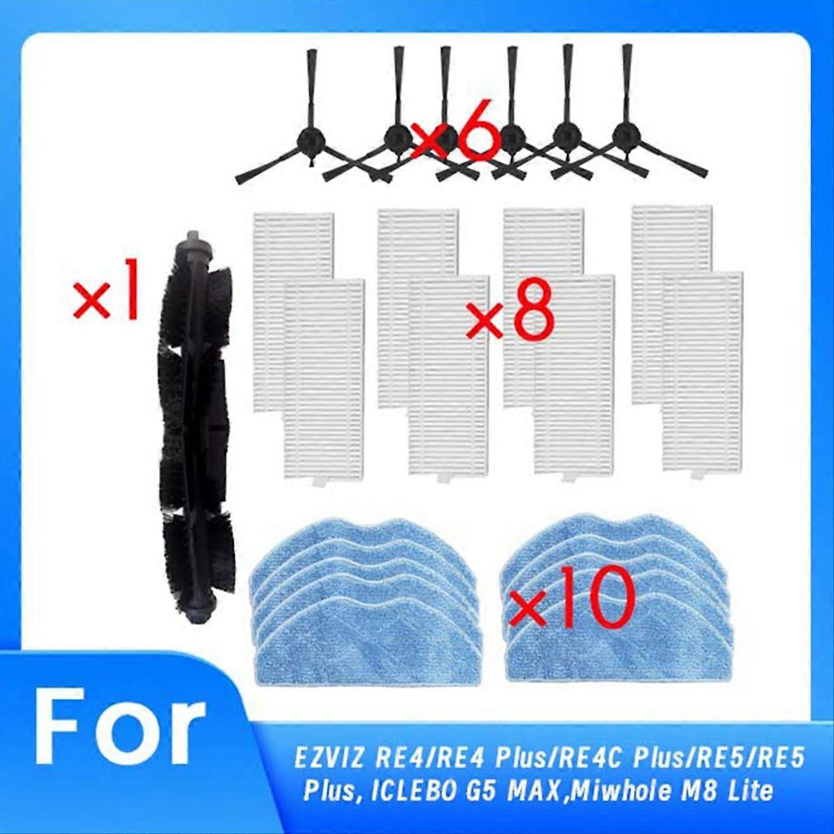 Hauptseitenbürste M Für Ezviz Re4/re4 Plus/re4c Plus/re5/re5 Plus/iclebo G5 Max/miwhole M8 Lite Staubsauger