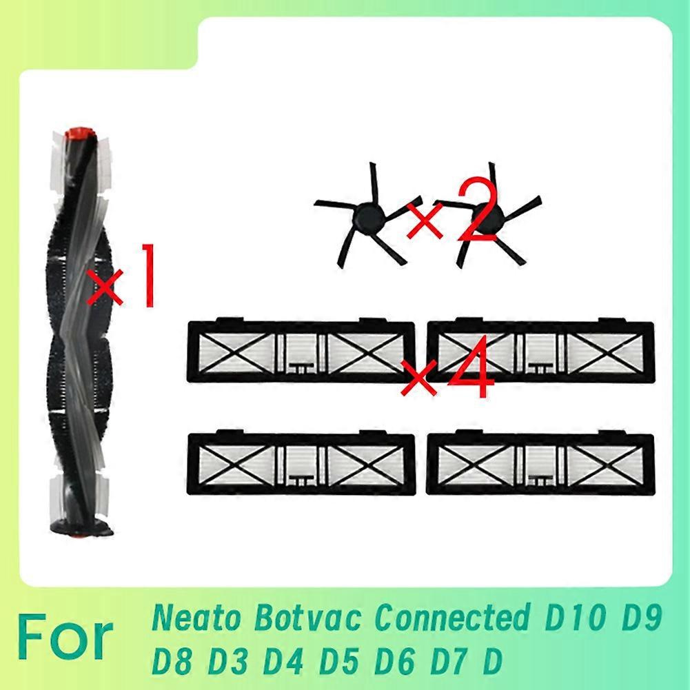 7-teiliges Set Für Neato Botvac Connected D10 D9 D8 D3 D4 D5 D6 D7 D Serie D75 D80 D85: Hauptbürste, Ultrafilter Und Seitenfilter.