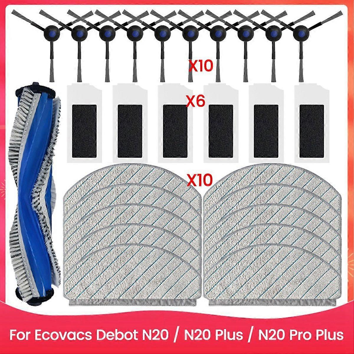 27-teiliges Set Inklusive Bürste, Filter Und Mopp Für Ecovacs Debot N20, N20 Plus Und N20 Pro Plus Staubsauger.