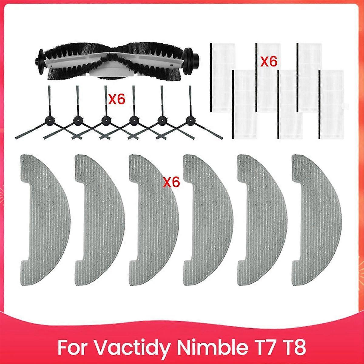 Ersatzteile Für Den Saugroboter Vactidy Nimble T7 T8: Hauptbürste, Seitenbürsten Und Filter.