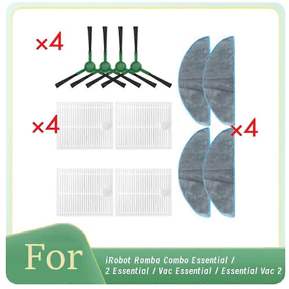 Seitenbürste, Hepa-filter Und Reinigungstuch Für Den Irobot Romba Combo Essential / 2 Essential / Vac Essential / Essential Vac 2 Saugroboter