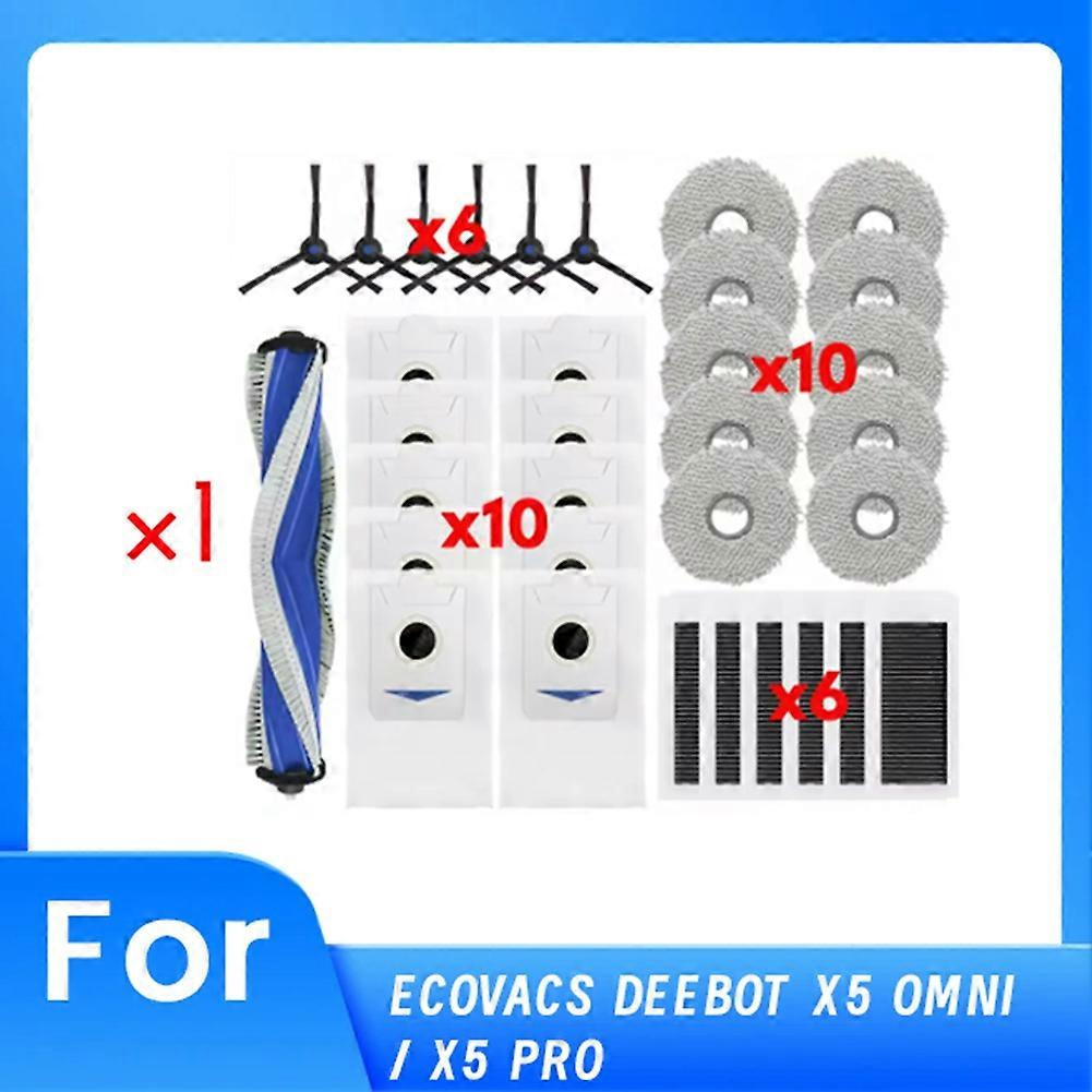 33-teiliges Zubehör Für Ecovacs Deeboot X5 Omni / X5 Pro Omni Staubsauger: Zubehör, Seitenbürste, Filter, Tuch, Staubbeutel.
