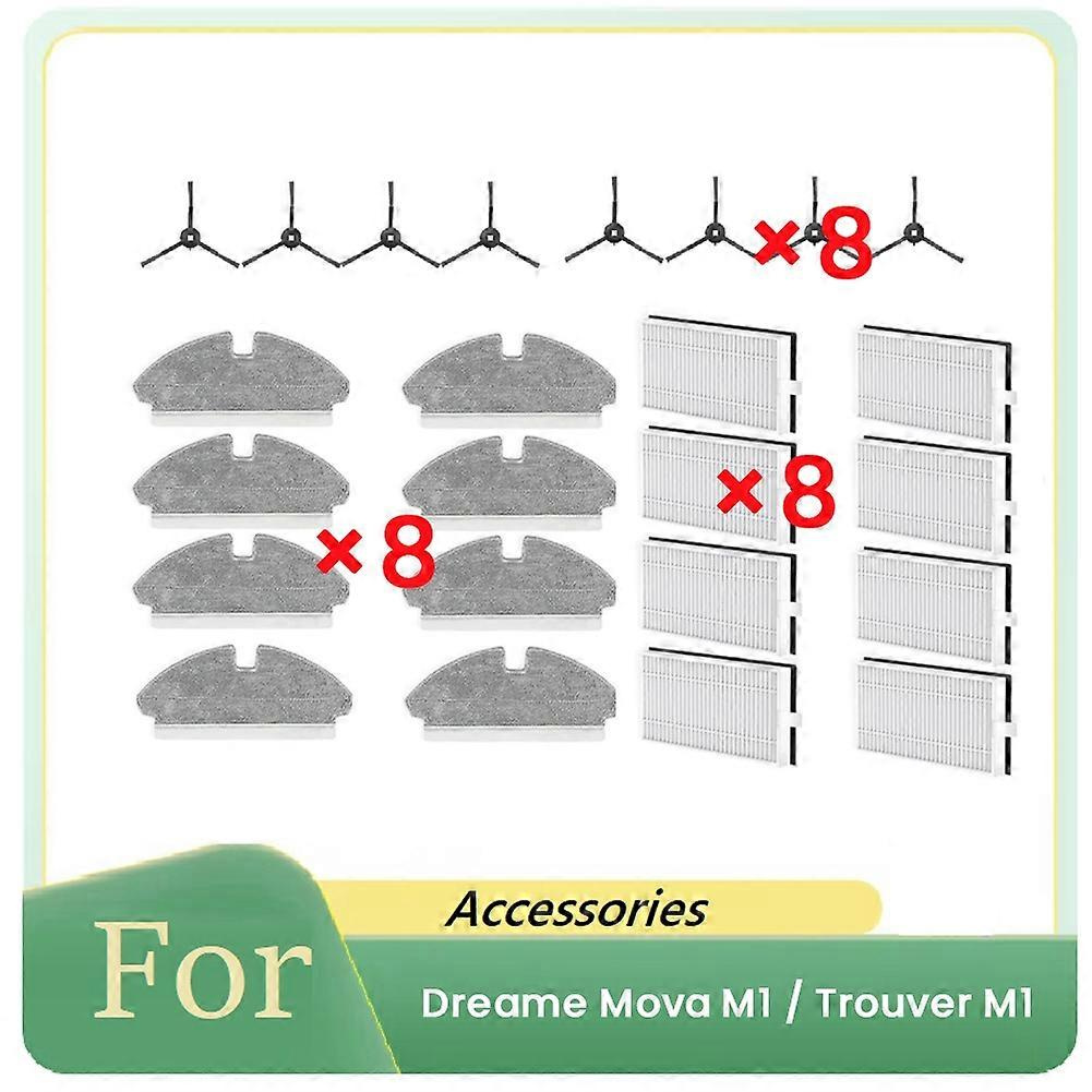 24-teiliges Set Für Den Dreame Mova M1 / Find M1 Staubsauger: Zubehör, Seitenbürste, Filter, Tuch, Staubbeutel, Ersatzteile