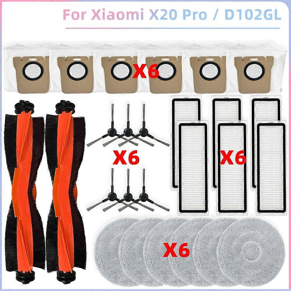 Ersatzteile Für Den Xiaomi X20 Pro / D102gl Saugroboter: Hauptwalze, Seitenbürste, Hepa-filter, Reinigungstuch Und Staubbeutel.