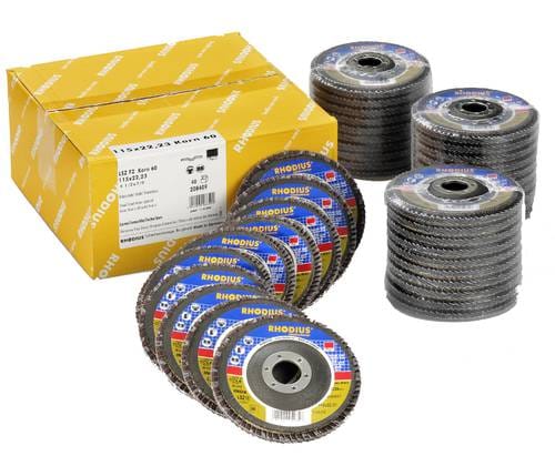 RHODIUS ALPHAline LSZ F2 VALUE PACK 40 Fächerschleifscheibe 115 x 22,23 mm K60