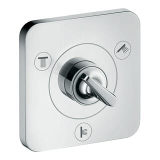 hansgrohe Fertigset Axor Citterio E UP-Ab- + Um-V 120x120mm, Edelstahl-Optik