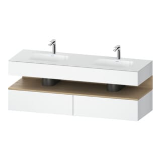 Duravit Einbauwaschtisch-Möbel-Set Qatego 160x55x60cm, Kon-WTU, B, Ei nat/weiß ma
