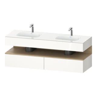 Duravit Einbauwaschtisch-Möbel-Set Qatego 160x55x60cm, Kon-WTU, B, Ei nat/weiß hgl