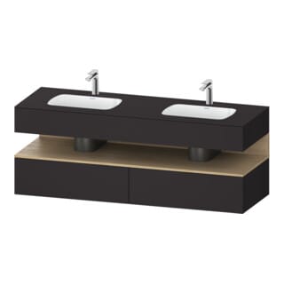 Duravit Einbauwaschtisch-Möbel-Set Qatego 160x55x60cm, Kon-WTU, Ei nat/grap matt
