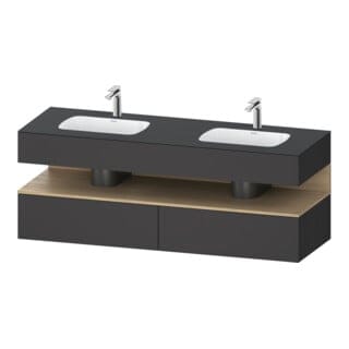 Duravit Einbauwaschtisch-Möbel-Set Qatego 160x55x60cm, Kon-WTU, B, Ei nat/grap ma