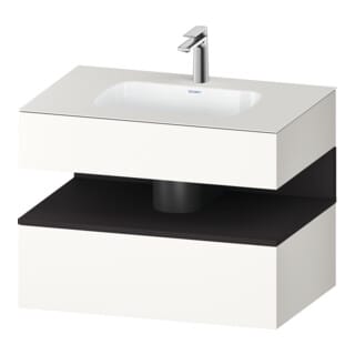 Duravit Einbauwaschtisch-Möbel-Set Qatego 80x55x60cm, gra m/we matt, Konsolen-Waschtischunterbau