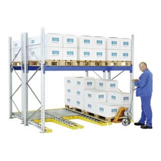 Bito Rollenbahnsegmente mit Hubwagenentnahme T144 872/1176 B 2500 mm x T 895 mm, Euro-längs montiert