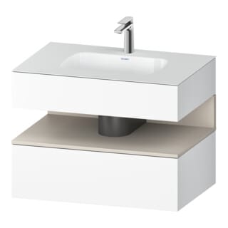 Duravit Einbauwaschtisch-Möbel-Set Qatego 80x55x60cm, Tau matt/we ma, Konsolen-Waschtischunterbau