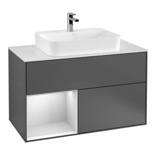 V&B Waschtischunterschrank Finion 100, Pl w m, Rg li wh. m Lac, Anthrac. m