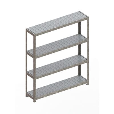 Meta Weitspannregal Speed Rack 1970 x 1700 x 400 mm verzinkt + 4 Fachebenen + Stahlpaneelen