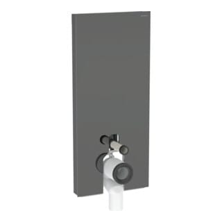 Geberit Stand-WC-Modul Monolith BH 114cm, Fr. Gl. la., S. Alu SW-chrom