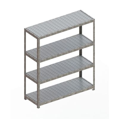 Meta Weitspannregal Speed Rack 1970 x 1700 x 600 mm verzinkt + 4 Fachebenen + Stahlpaneelen