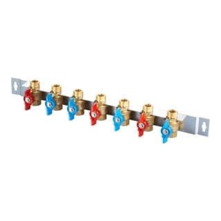 Oventrop Kugelhahnanschluss-Set G 3/4 IG, 7 KH i Halter, f Regudis W