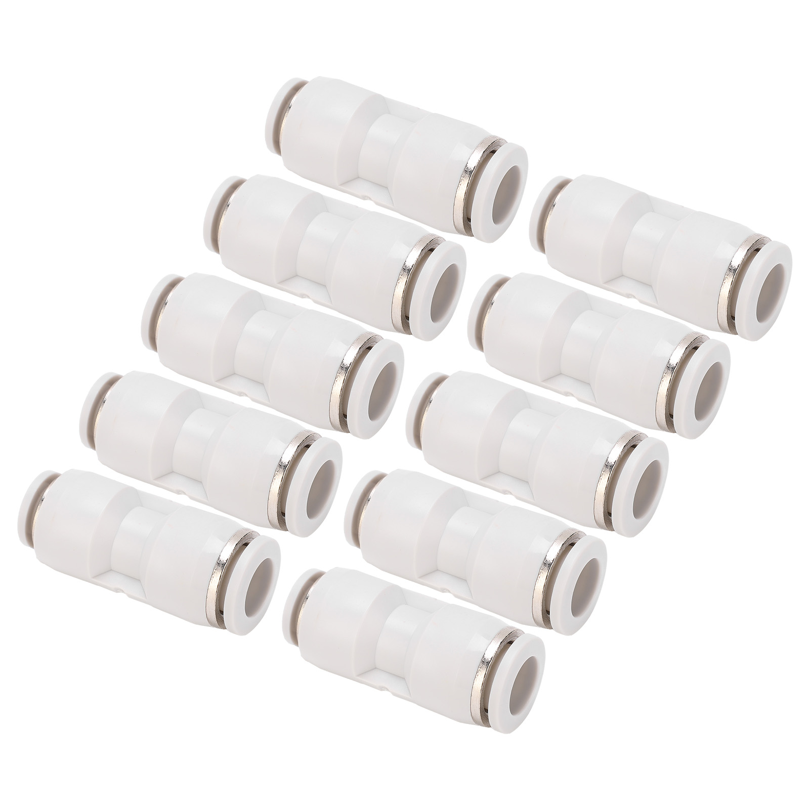 Lot De 10 Raccords Réducteurs Droits À Dégagement Rapide Pour Tuyau D'Air Pneumatique, Blancs Pg8-4