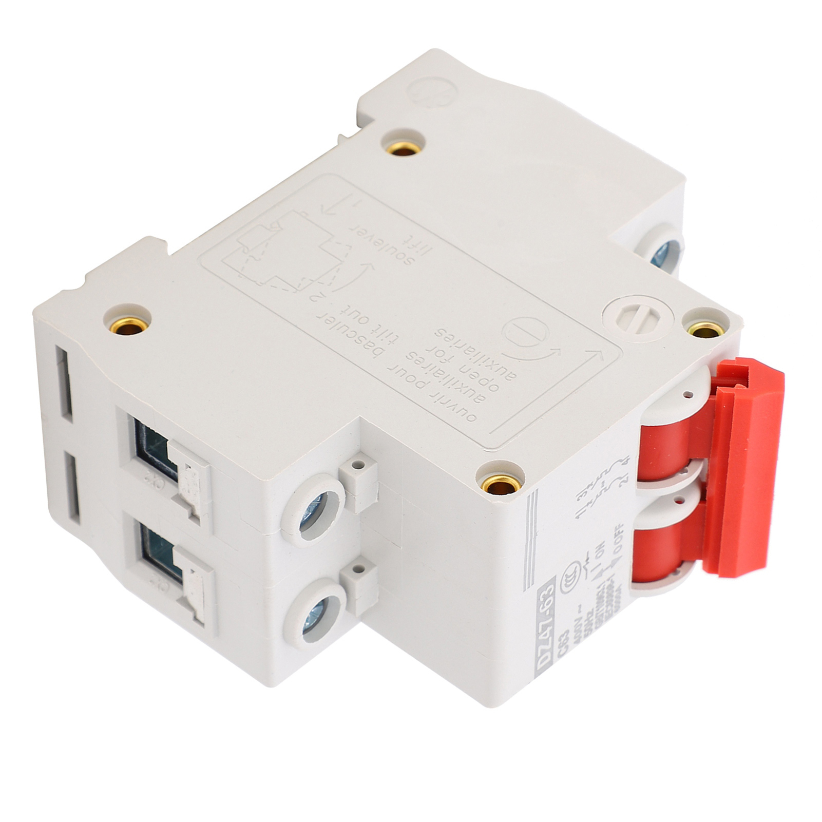 Disjoncteur Miniature 2p Pour Montage Sur Rail Din, Protection Contre Les Surcharges Domestiques 400 V Dz47‑63