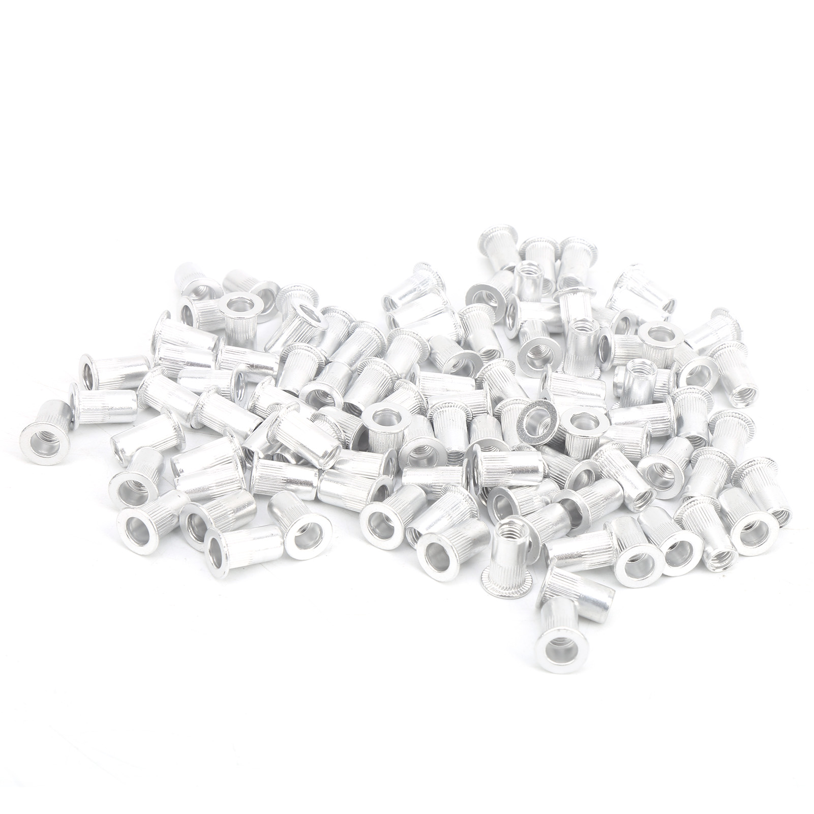 100 Écrous À Riveter À Traction, Tête Plate En Aluminium, Accessoires De Quincaillerie Verticale Wj‑30045m5