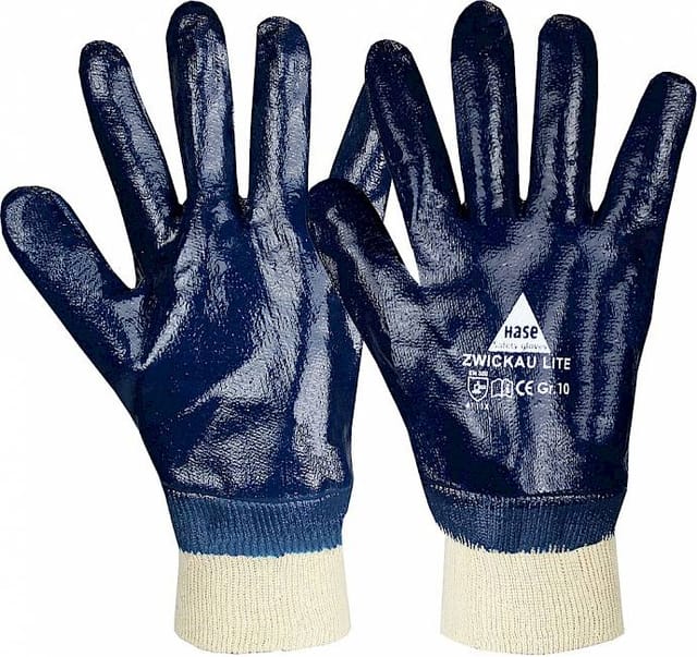 Hase Zwickau Lite Nitrilhandschuh aus Baumwolle Größe 10